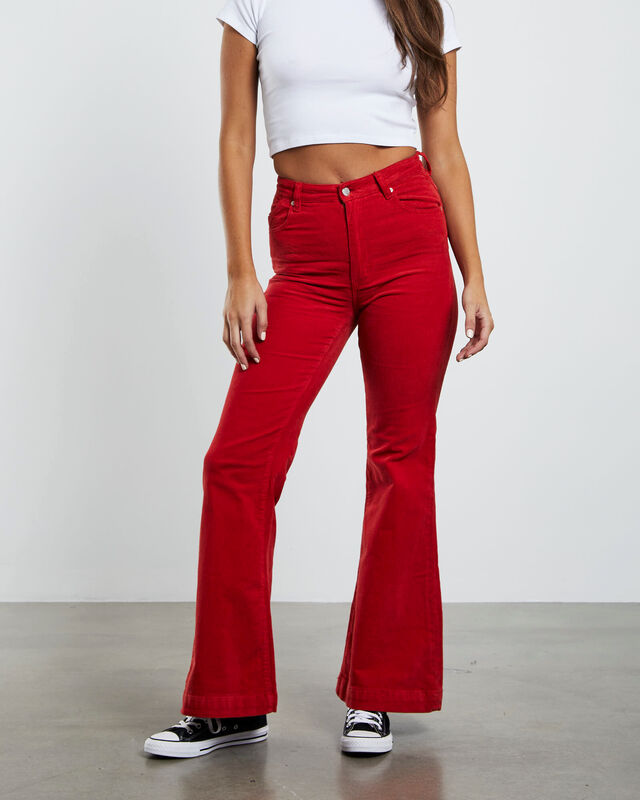 ROLLAS Eastcoast Flare Cord Jeans Pomegranate Red