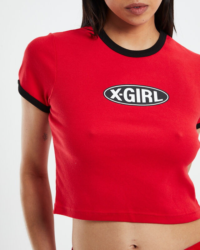 Basic Oval Logo T-Shirt Ringer Red, hi-res image number null