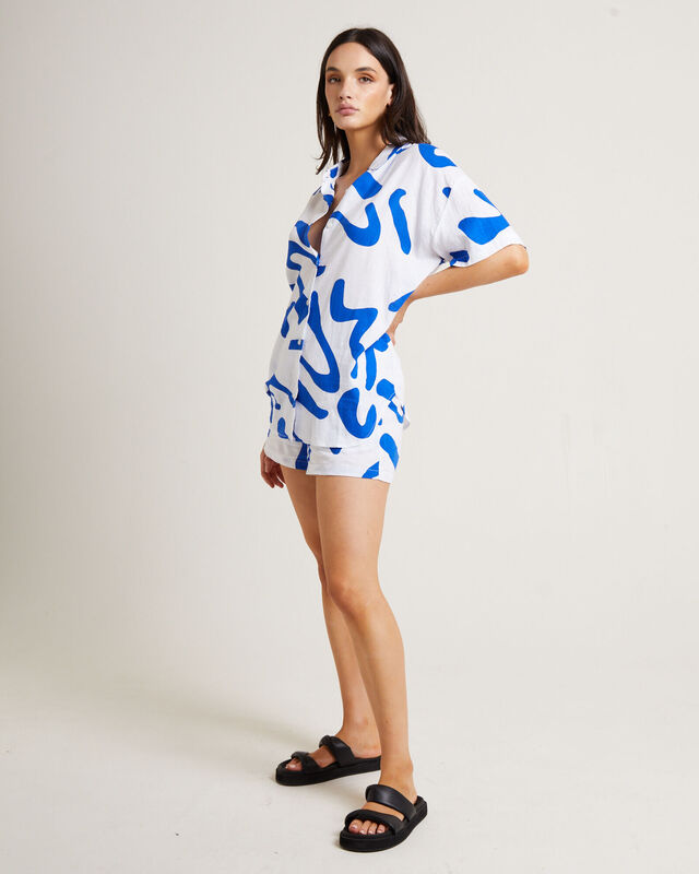 Charlie Swirl Short Sleeve Shirt in Blue, hi-res image number null