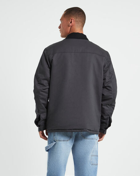 Samo Zip Overshirt Jacket in Charcoal Grey