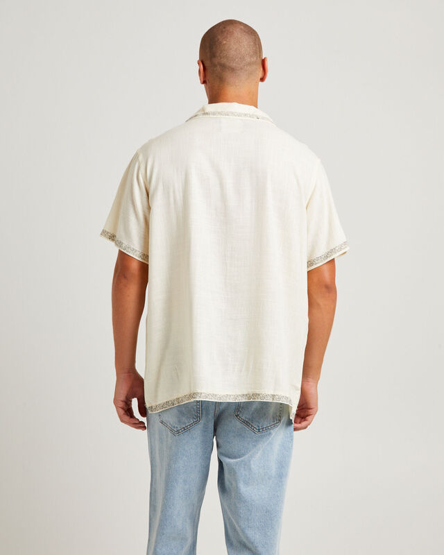 Pandaan Linen Short Sleeve Shirt Natural, hi-res image number null