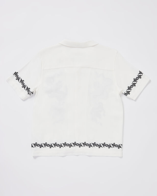 Teen Boys Draco Short Sleeve Resort Shirt in White, hi-res image number null