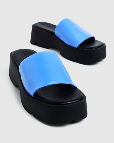Freya Flatform Slides Azure Blue/Black