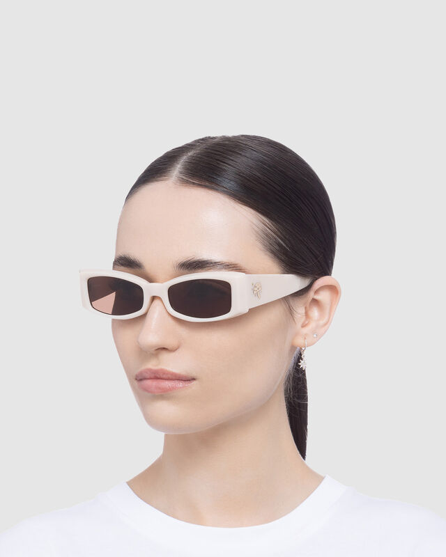 Afends X Le Specs Pretense Sunglasses Off White, hi-res image number null