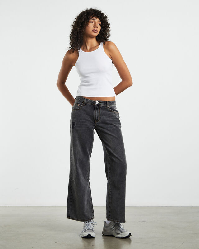 Recycled Lowrider Wide Leg Jeans Black, hi-res image number null