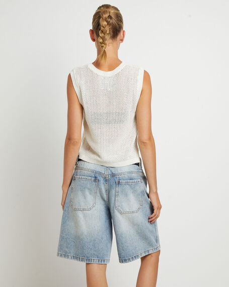 Ryder Recycled Knit Tank Top in White