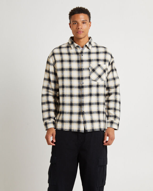 Portland Long Sleeve Flanno Off White, hi-res image number null