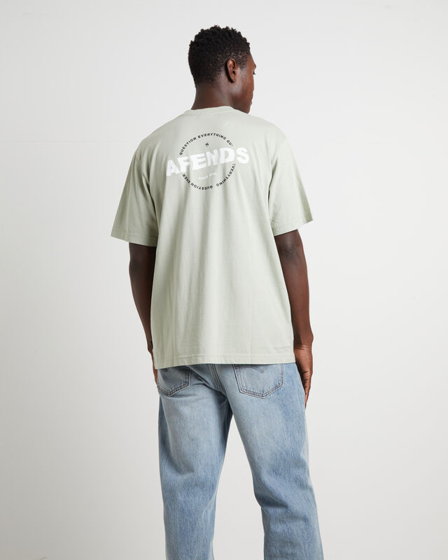 Question Recycled Retro Fit Short Sleeve T-Shirt in Eucalyptus Green, hi-res image number null