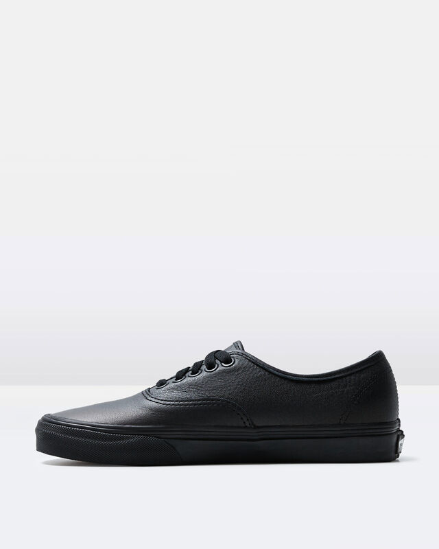 Authentic Leather Sneakers All Black, hi-res image number null