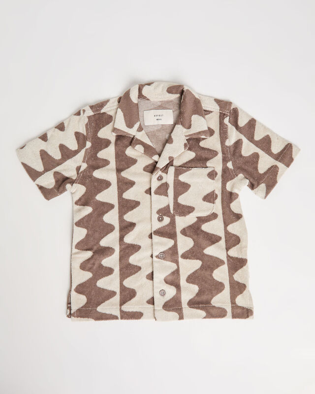 Boys Waves Terry Shirt in Mud, hi-res image number null