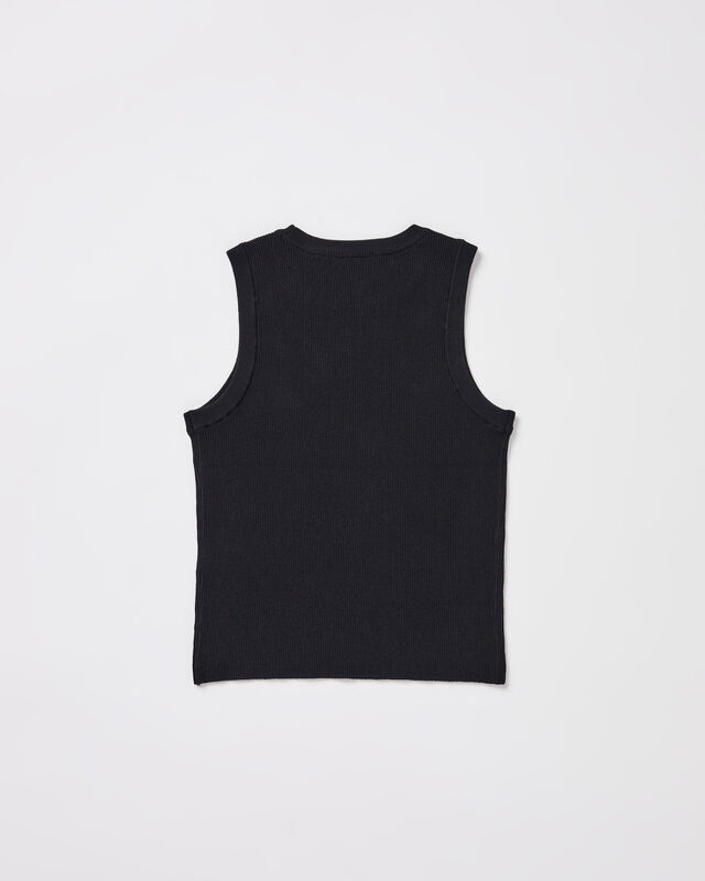 Teen Girls Luxe Knitted Tank Top in Black, hi-res image number null