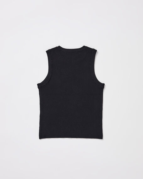 Teen Girls Luxe Knitted Tank Top in Black