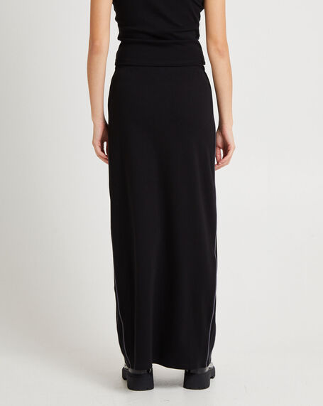 Pitch Piped Maxi Jersey Skirt