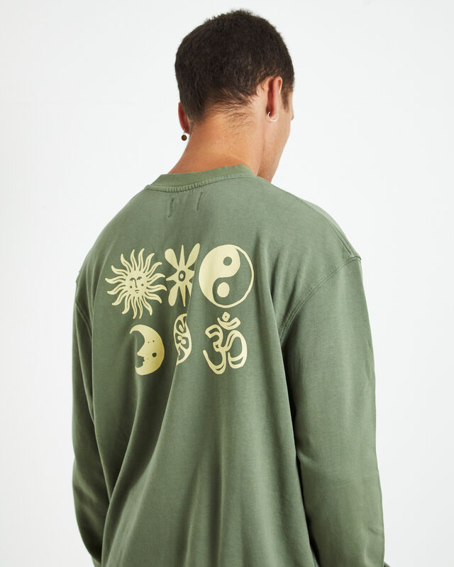 Higher Ground Crew Neck Fatigue Green, hi-res image number null