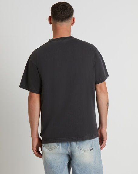 Disguise Regular Fit Short Sleeve T-Shirt in Stone Black