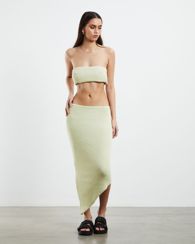Davia Knit Crop Top Pear Green, hi-res image number null