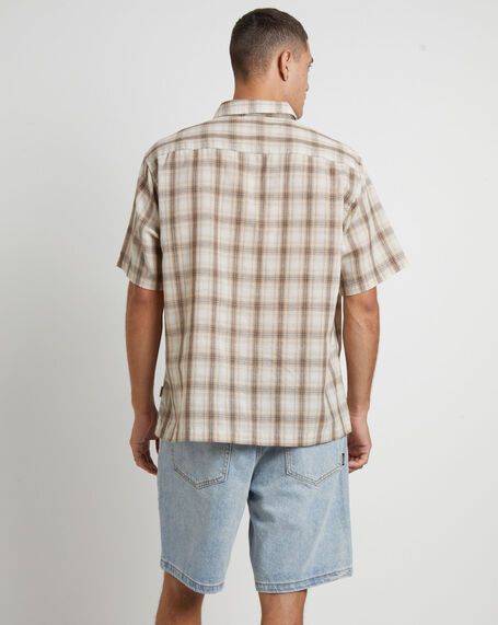 Dazed Check Short Sleeve Resort Shirt in Natural