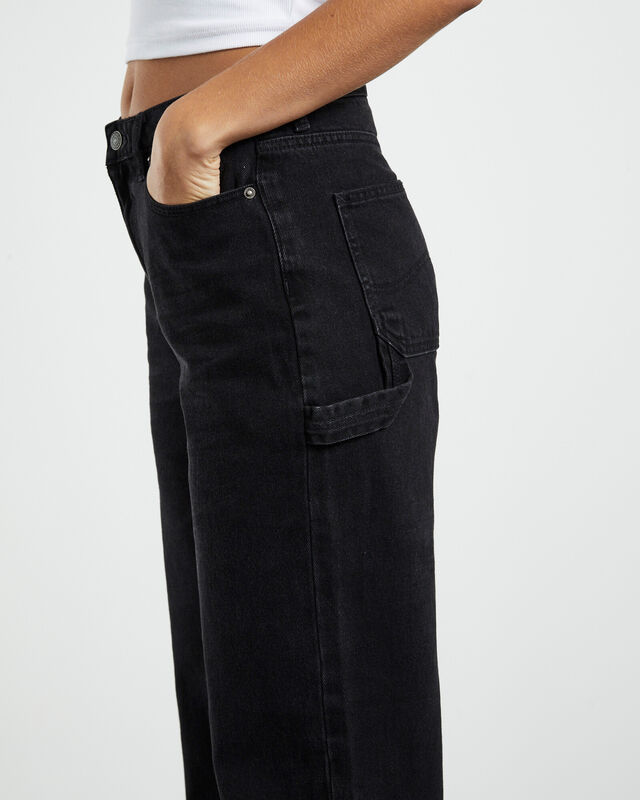 90s Mid Baggy Jeans Record Black, hi-res image number null
