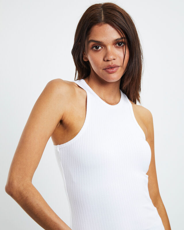 Luxe Rib Tank Top White, hi-res image number null