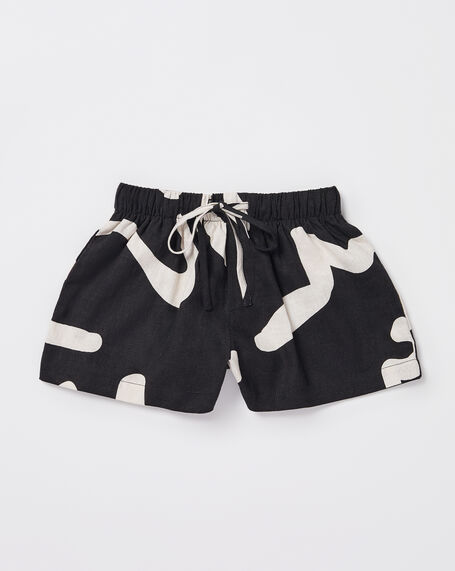 Girls Charlie Swirl Shorts in Black