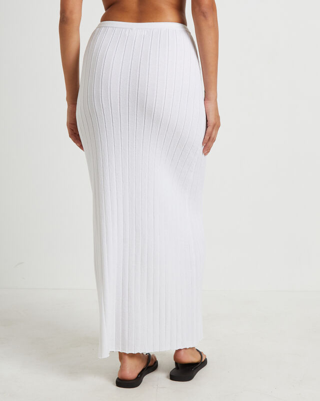Keta Knit Maxi Skirt in White, hi-res image number null