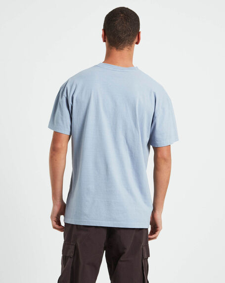 Yeah Well What 50-50 Short Sleeve T-Shirt in Dusty Light Blue