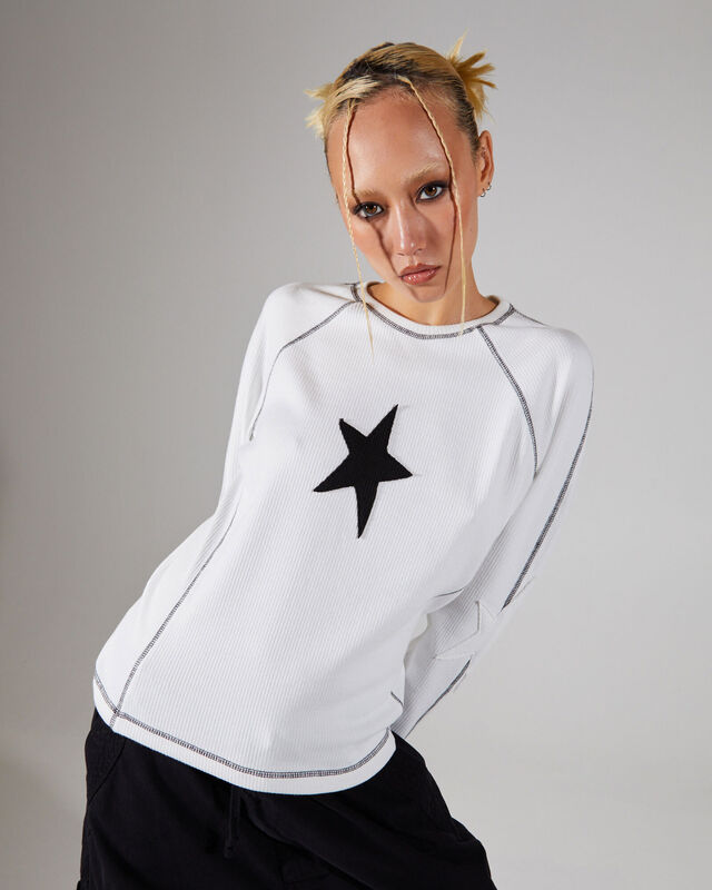Starstruck Long Sleeve T-Shirt Off White, hi-res image number null