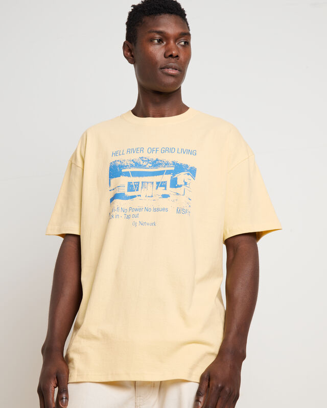 Gone Moody 50-50 AAA Short Sleeve T-Shirt in Solid Butter Yellow, hi-res image number null