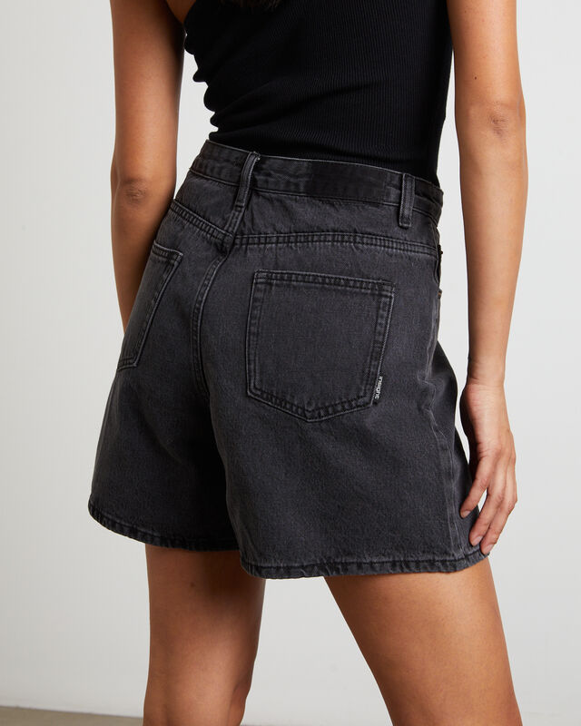 Vinnie Vintage Denim Shorts in Afters Black, hi-res image number null