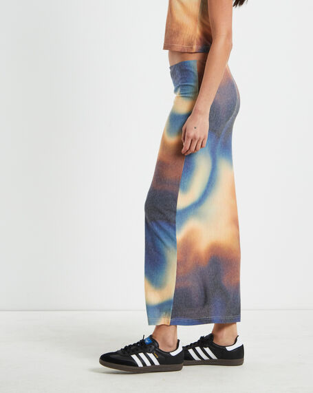 Della Printed Knit Midi Skirt in Assorted