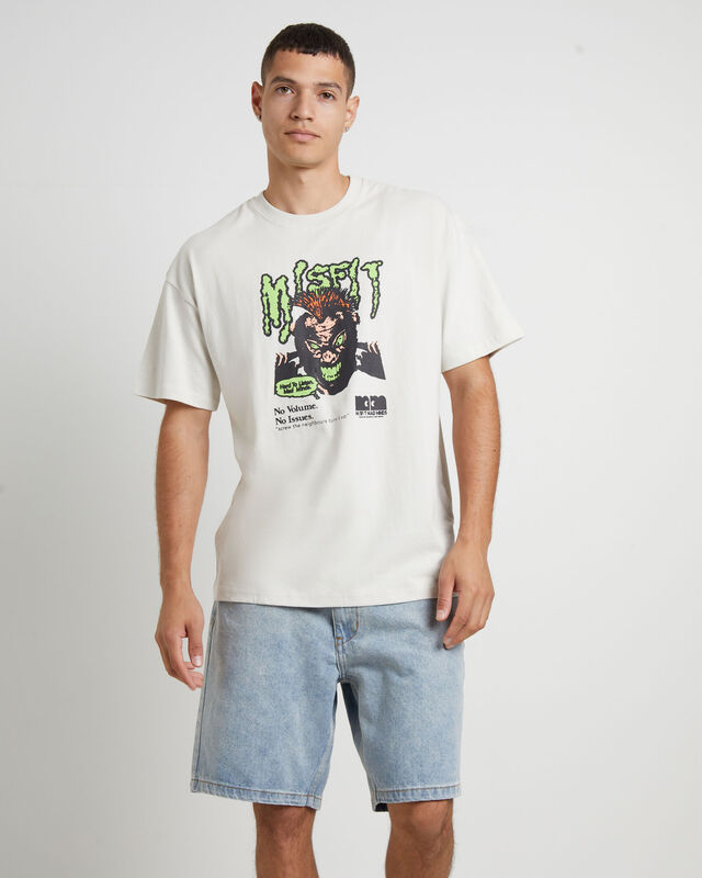New Issues 50-50 Short Sleeve T-Shirt in Thrift White, hi-res image number null