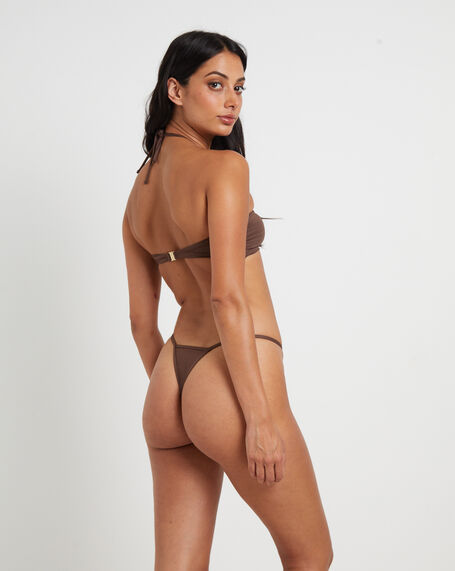 Laice Chain Wired Bikini Set in Brown