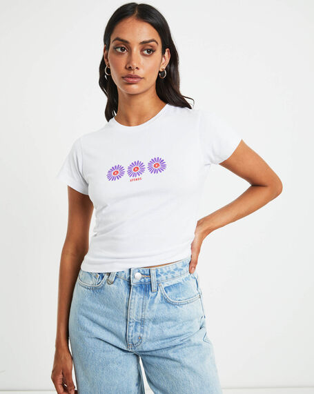 Daisy Recycled Baby Tee in White