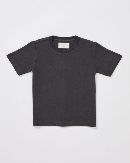 Boys Ramona Linen Short Sleeve T-Shirt in Black