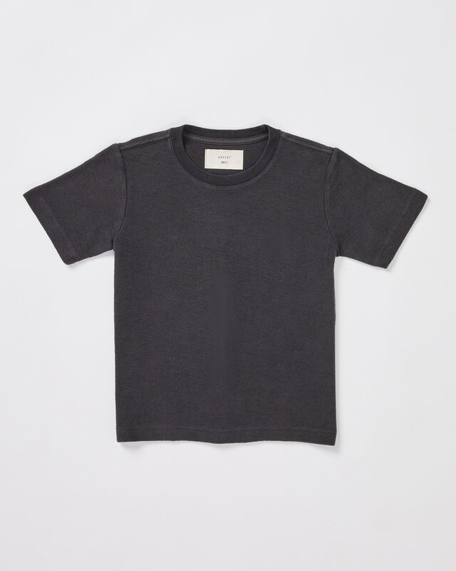 Boys Ramona Linen Short Sleeve T-Shirt in Black, hi-res image number null
