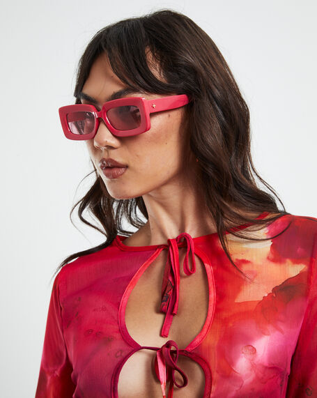 Blurred Sunglasses Raspberry/Rose Tint Lens