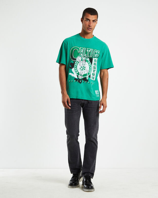 Bush Off Short Sleeve T-Shirt Boston Celtics Faded Green, hi-res image number null
