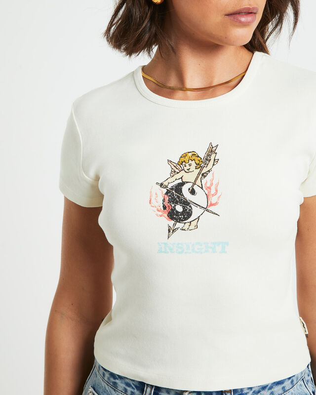 Fallen Angel Baby Tee in White, hi-res image number null