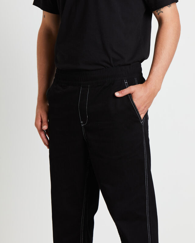 Contrast Stitch Carpenter Pants in Black, hi-res image number null