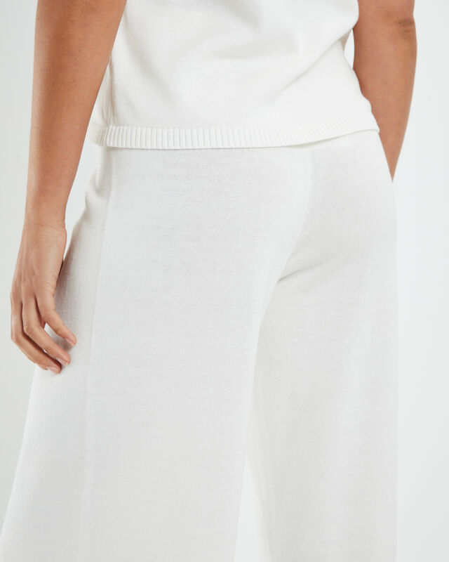 Riley Knit Relaxed Pants in White, hi-res image number null