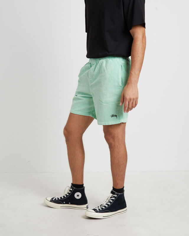 Wide Wale Cord Beachshort in Pigment Washed Green, hi-res image number null