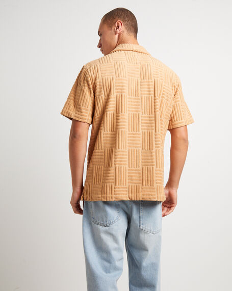 The Barton Terry Short Sleeve Resort Shirt in Rust