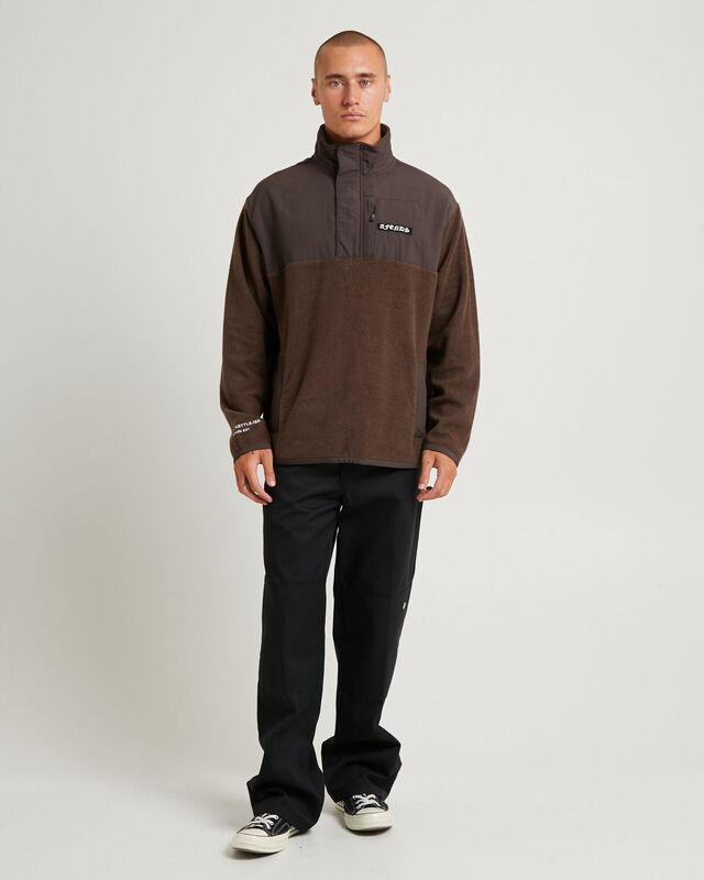 Gothic Recycled Fleece Pullover Coffee, hi-res image number null
