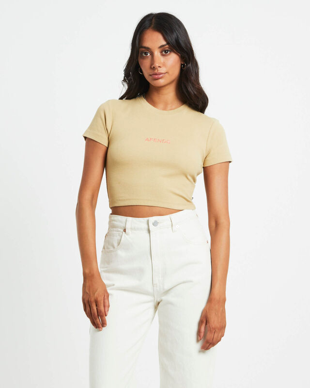 Dillon Abbie Recycled Cropped Tee in Natural, hi-res image number null
