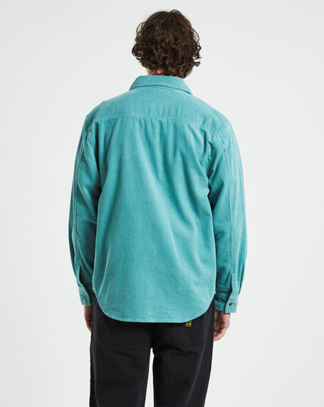 Cassian Long Sleeve Overshirt in Teal