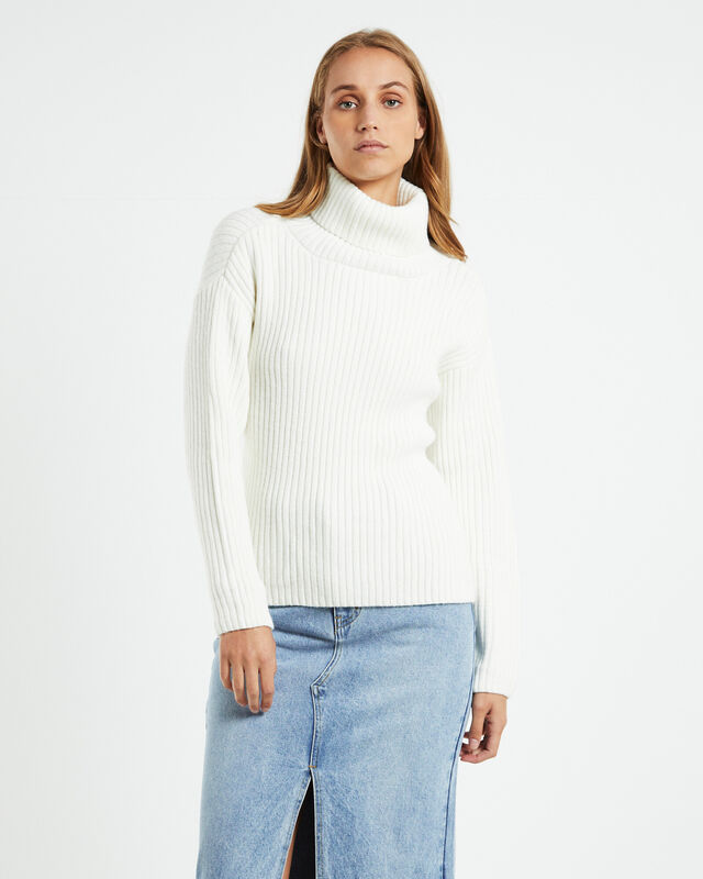 Amina Tie Back Boxy Knit Jumper White, hi-res image number null