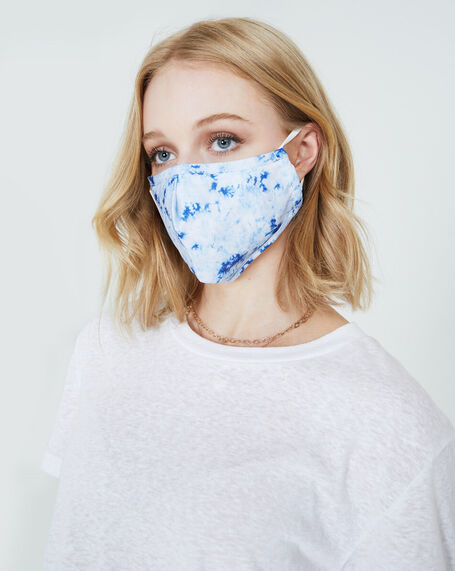 Fitted Face Mask Tie Dye Blue