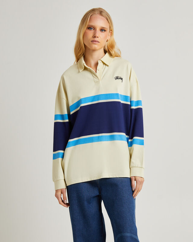 Engineered Stripe Long Sleeve Rugby Shirt, hi-res image number null