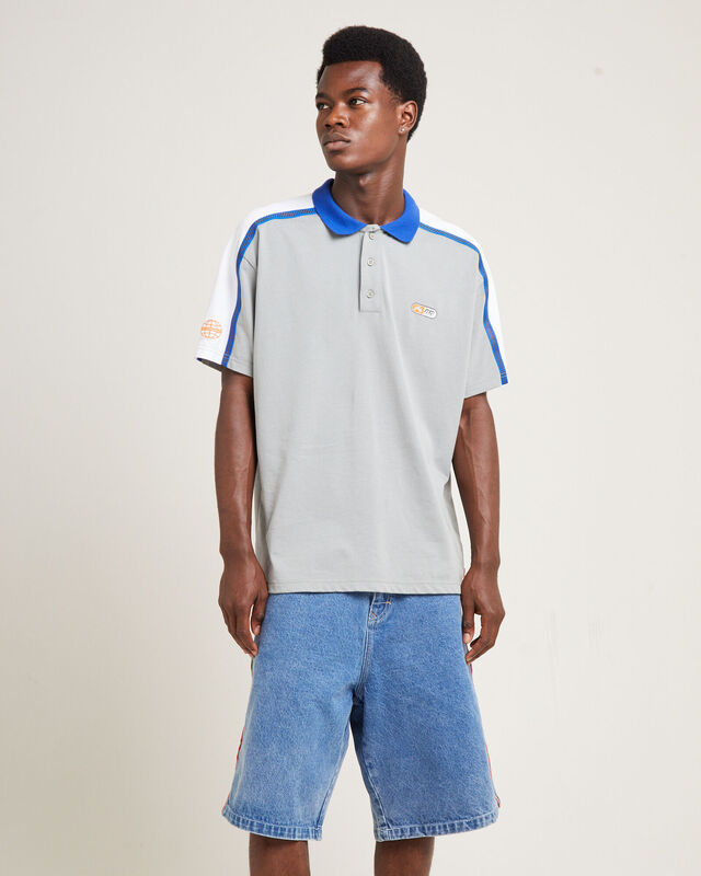 Oxecutioner Short Sleeve Polo Shirt Oyster Grey, hi-res