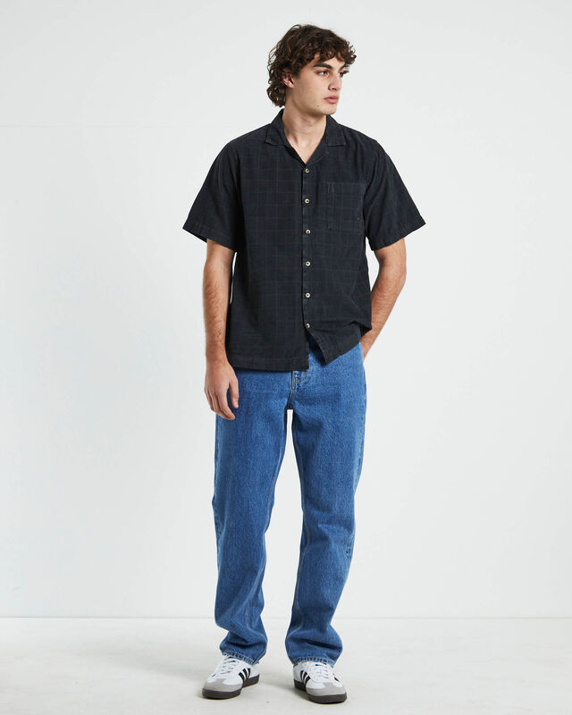 Tile Cord Bowler Short Sleeve Shirt in Sulphur Black, hi-res image number null